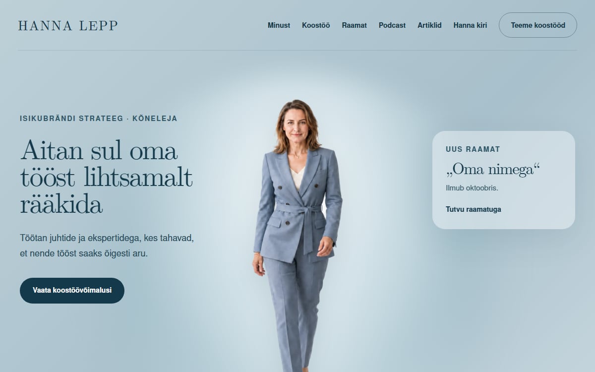 Isikubrändi strateegi veeb näidisvaade