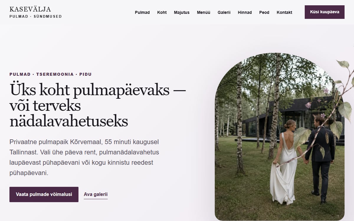 Peokoha veeb näidisvaade