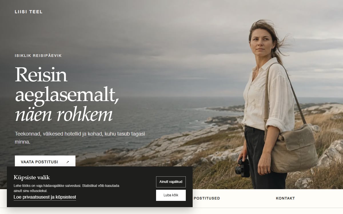 Reisipäeviku blogi näidisvaade