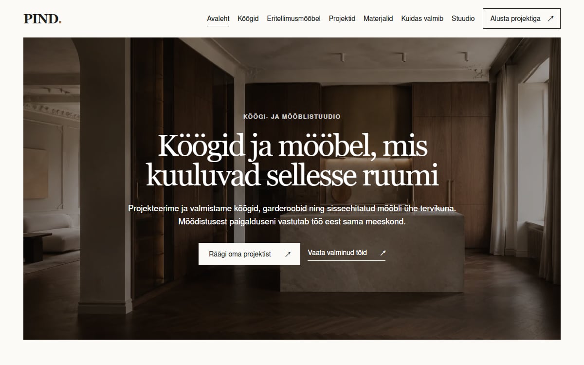 Eritellimusmööbli veeb näidisvaade