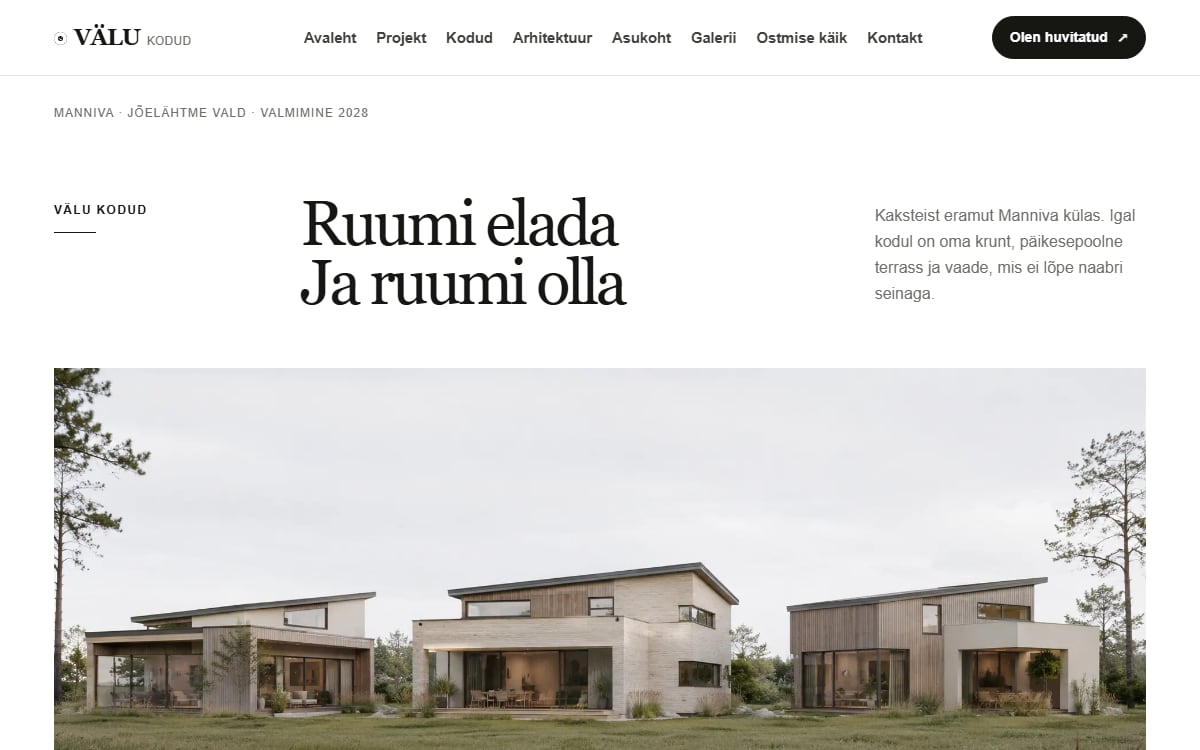 Eramuarenduse veeb näidisvaade